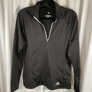Adidas Golf Performance Shirt Womens Large Black Stretch Pullover 1/4 Zip Winter
